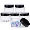 16 Pieces Round Clear Leak Proof Plastic Container Jar with