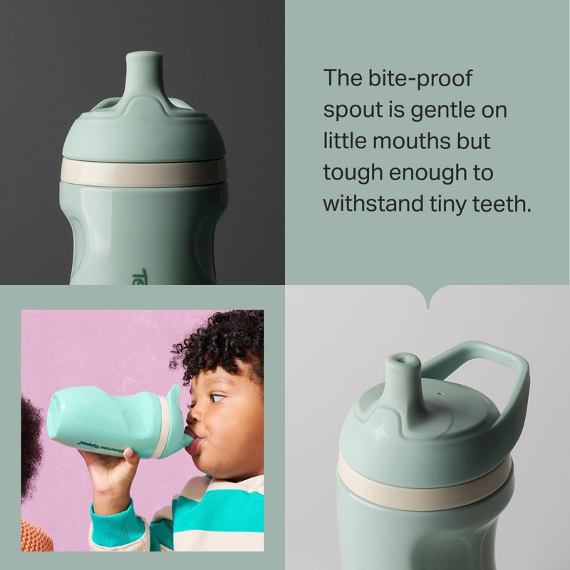 Tommee Tippee Insulated 9oz Sporty Spout Toddler Water Bottle, No
