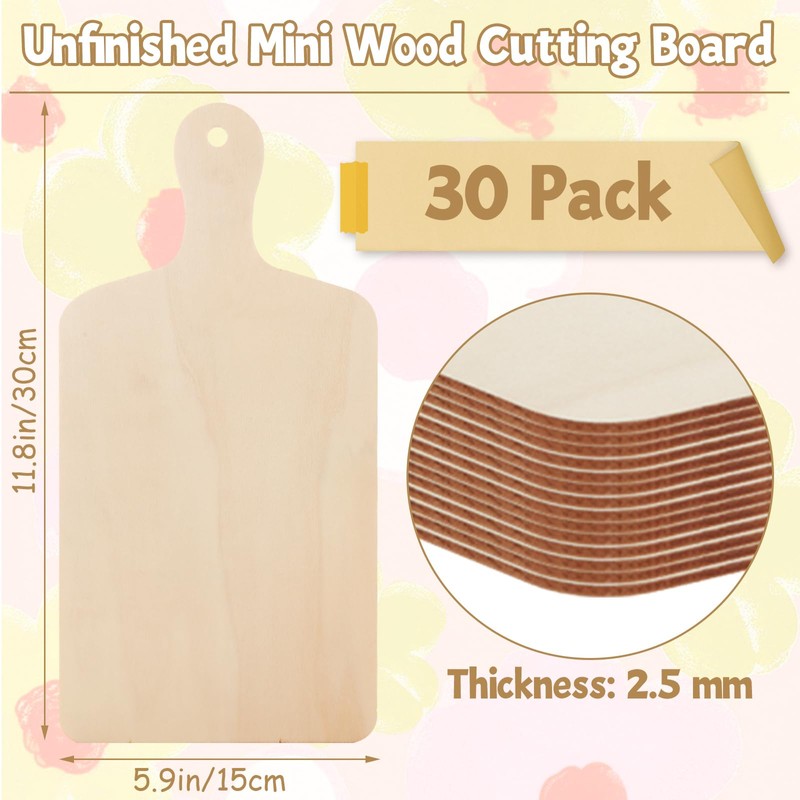LDHHYH 30 Pack 12 x 6 Inch Wooden Cutting Board