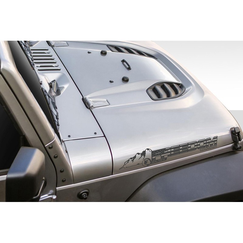 2 x Dark Grey Off-Road Freedom Edition Hood Decal Rocky