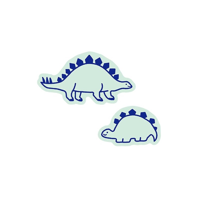 Elcomune Sticker Die Cut Sticker Dinosaur Parent and Child Stegosaurus