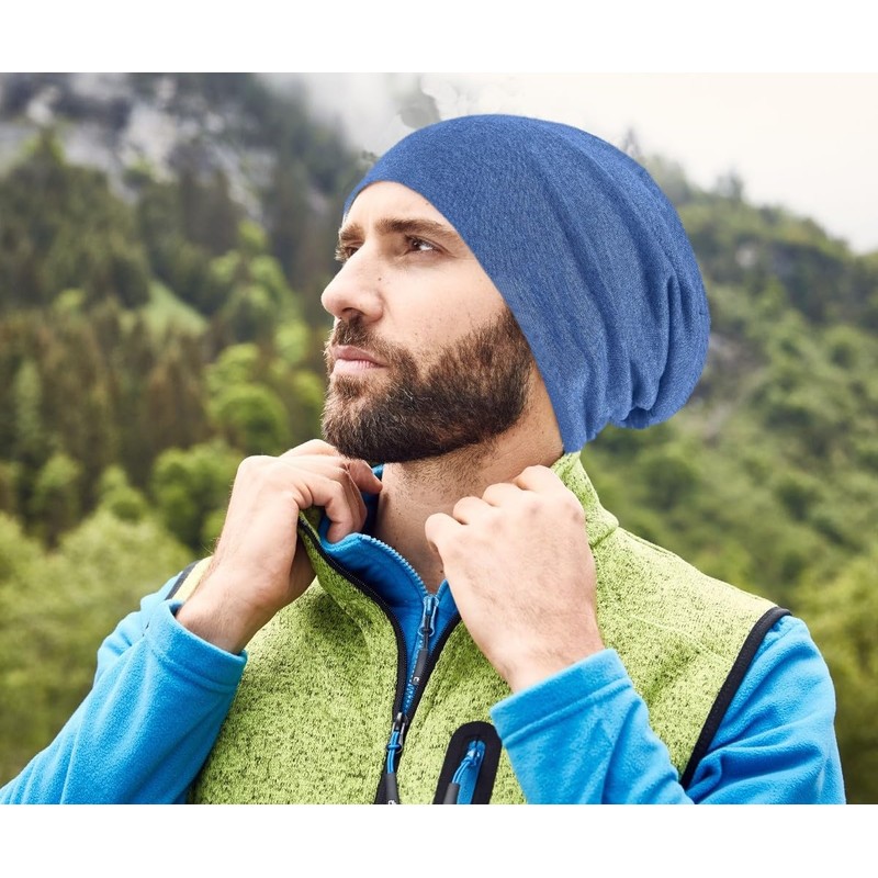 Hatstar Long Slouchy Beanie, 2-in-1 Reversible Jersey Hat in 45