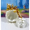 3D Printed Dragon with Dragon Egg, 6" Gold and White