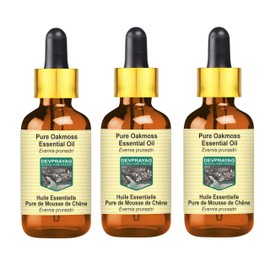 Devprayag Pure Oakmoss Essential Oil (Evernia prunastri) with Glass Dropper Natural Therapeutic Grade Steam Distilled (Pack of Three) 100ml X 3 (10 oz)