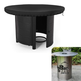 SUWIWKKOA Fire Plate Cover, Waterproof, Anti-UV, Diameter 100 cm, 420D Grill Plate Protective Cover, Round Black Water Resistance Cover, Grill Cover, Weatherproof for Fire Plate and Grill Plate