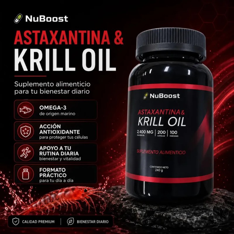 Omega 3 Krill Oil Astaxantina 2000mg 200 Capsulas Plus