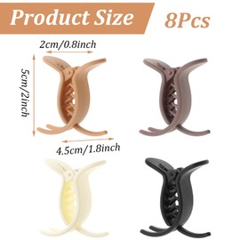 Small Hair Clips, Pack of 8 High Ponytail Hair Clips, Thin Hair, Women's Hair Clips, Plastic High Ponytail Hairstyle Aid for Fixing Hairstyles Women Girls