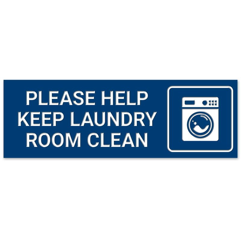 Please Help Keep Laundry Room Clean Sign, Engraved, 2x6 Inches,
