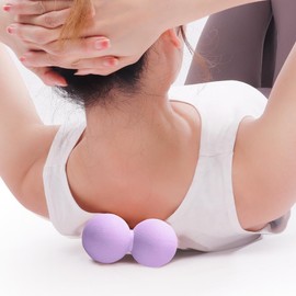 Xensamy Double Lacrosse Massage Balls-Peanut Massage Balls and Fascia Ball for Relieve Muscle Fascia Fatigue, Relax Muscles Massage Ball for Foot and Back (Purple)