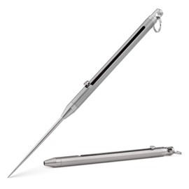 TISUR Titanium Toothpick, Multifunction, Lightweight, EDC Outdoor Equipment, Portable, Convenient, Multi-Tool, Telescopic-Silver