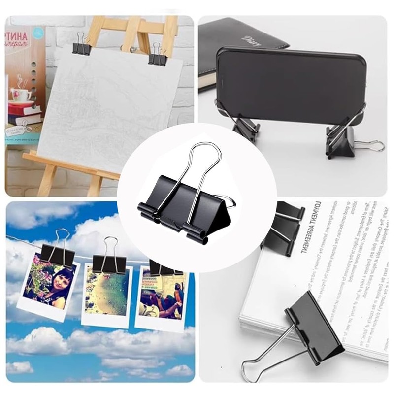 CHENLONB Double Clips 25mm 30pcs Metal Document Organizer Paper Clips