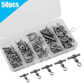 AGOOL Fishing Sleeves Swivels 3 Way Cross Line Swivels T Shape Crimp Swivels Crane Swivel Heavy Duty Brass Triple Swivels for Deep Drop Rigs Salwater Fishing Tackle Accessories