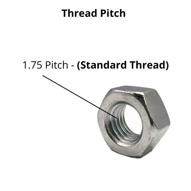 M12 (12mm) Steel Hex Nuts - Standard Thread - Pack