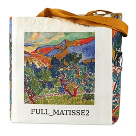 AUSVKAI Aesthetic Canvas Tote Bag for Women, Cute Reusable Vintage Jungle Sturdy Oil Painting Bags with Pockets& Snaps for Beach Shopping College Gym Grocery