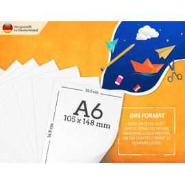 Photo Card A6 - Blank Postcards - White 300 g/m² Blank - Premium Paper Drawing Paper - Blank for Index Cards, Presentations, Crafts, DIY Thick Paper - Plain Learning, Cardboard Made in Germany