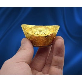 Shoppersduniya Fengshui Ingot Yuan Bao Wealth Luck Ingot Chinese Charm of Prosperity Gift Attract Wealth Good Luck Mini Wealth, Good Luck, Success Showpiece
