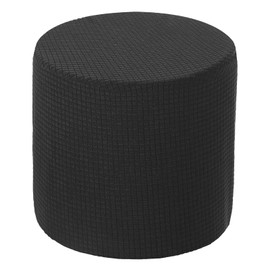 sourcing map Ottoman Cover Round, Stretch Ottoman Slipcover Fit Diameter 9.8"-12.6", Non-Slip Footstool Protector Cover for Bedroom Living Room Black