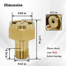 Ebrmeiwo CGA-520 B Tank Acetylene to CGA-200 MC Acetylene Regulator, Acetylene Adapter, Brass