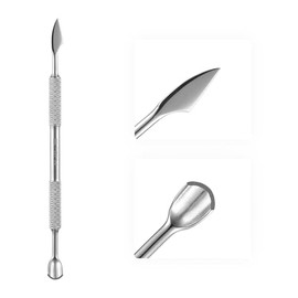KADS Upgraded Dual-Ended Stainless Steel Nail Cuticle Pusher and Cleaner Tool - 2-in-1 Professional Manicure and Pedicure Tool (5)