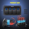 Nilight - 90109D 4 Gang Aluminum Rocker Switch Panel Toggle