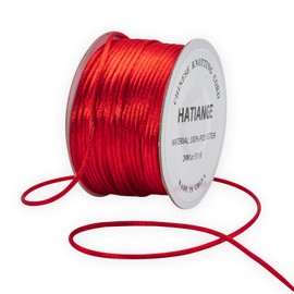 2mm Red Satin Rattail Cord String for Jewelry Making Bracelet Necklaces Beading Thread Macrame Chinese Knot Craft -55yards
