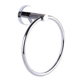 Canarm Cain Polished Chrome Towel Ring - 6.75" W Elegant Stainless Steel & Aluminum, Luxurious & Durable, Designer Wall-Mounted Holder for Bath Towels