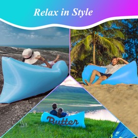 ZEMIRO CHARGE Inflatable Lounger Air Sofa, Portable Hammock Couch Air Sofa Water Proof& Anti-Air Leaking Design for Beach, Camping, Picnics, Travel & Festivals