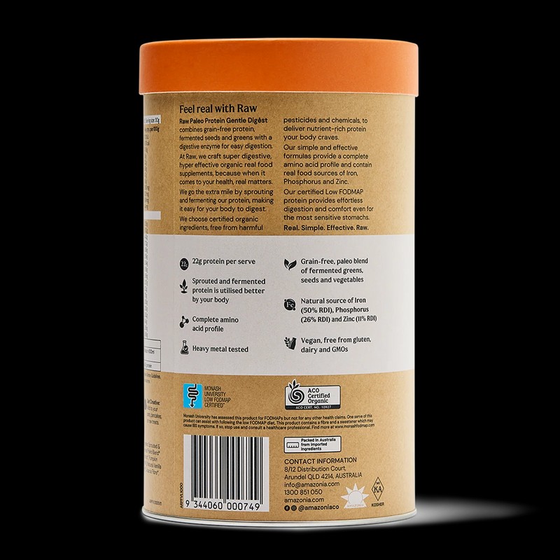 Amazonia Raw Gentle Digest Paleo Protein Powder - Vanilla, 1Kg