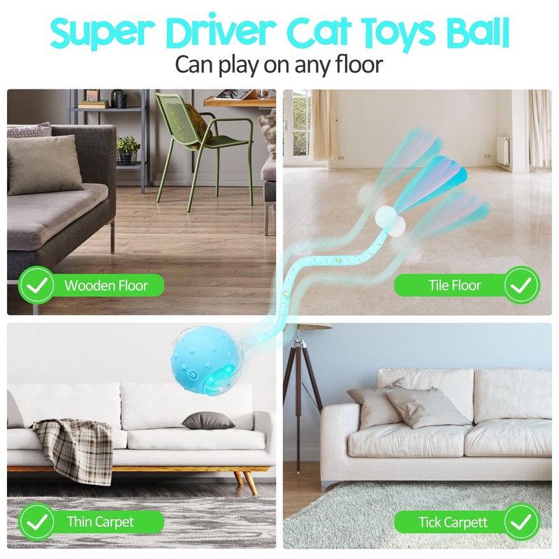 PLITTPETTS Interactive Cat Toys Ball for Indoor Cats, 2025 New