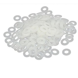 Sourcingmap M5 x 10mm x 1mm Nylon Flat Washers Spacers Gaskets Fastener Grey White 200PCS
