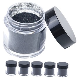 Mikinona 6pcs Black Nail Glitter Sequins for Charming Manicures Safe Non-Toxic Nail Art Glitter for Festivals Parties Creative Designs