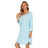WiWi Viscose from Bamboo Nightgowns for Women 3/4 Sleeves Sleep