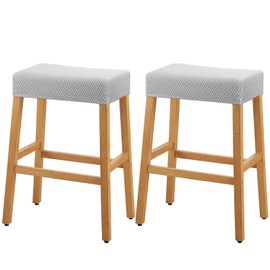 YISUN Stool Covers Rectangle - 2 Pack Stretch Waterproof Saddle Seat Cover Counter Bar Stools Bar Chairs Covers Kitchen Island Chairs Cushion Protector