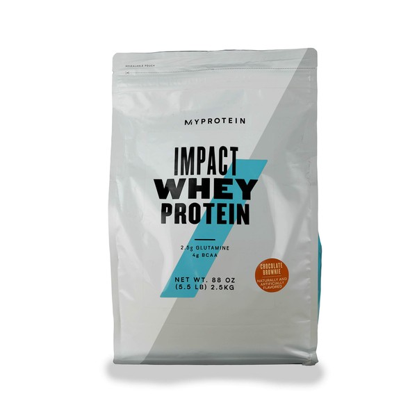 Myprotein Impact Whey Protein Blend, Chocolate Brownie, 5.5 lbs (100 Servings)