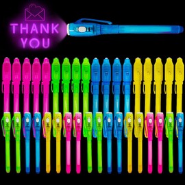 iGeeKid 36 Pack Invisible Ink Pen with Purple Light 2 Style 2020 Upgraded Spy Pen Disappearing Ink Secret Message Magic Markers Xmas Christmas for Boys Girls Kids Birthday Party Favor