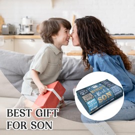 Einanmut Birthday Gifts for Son, Birthday Gift for Teenage Boys, Son Gifts from Mum Dad, Christmas Birthday Graduation Positive Gifts for best son, for Men, Soft Blanket 157cmx132cm