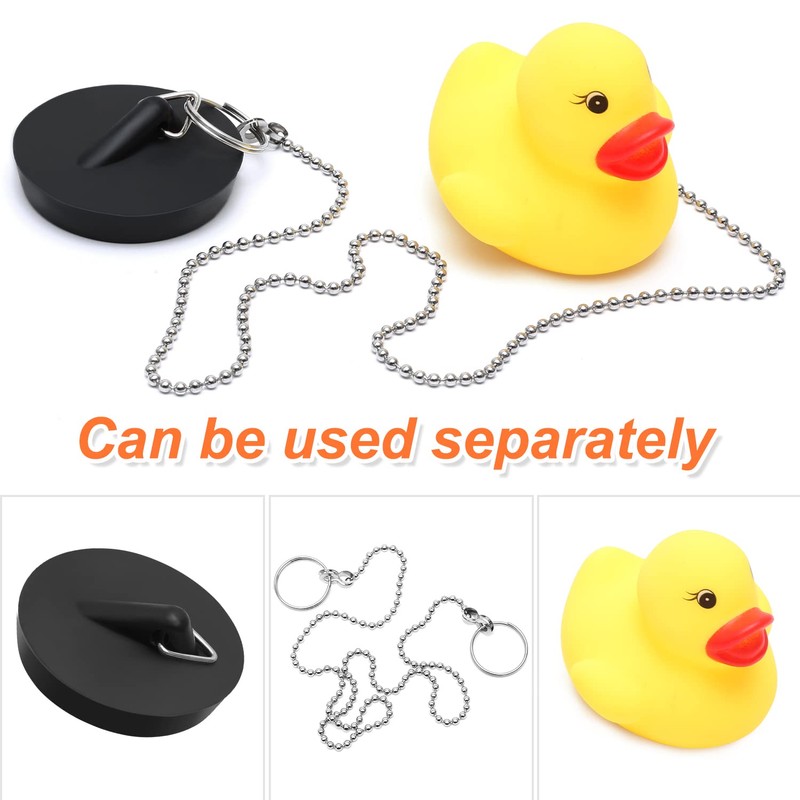 Bathtub Plug with Stainless Steel Ball Chain 45mm, Rubber Floating