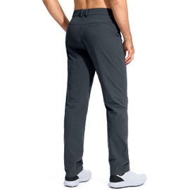 Pudolla Dress Pants for Men Golf Pants Stretch Work Dress Comfy Pants 30 Lightweight Quick Dry Casual Slacks Trousers(Iron Grey 33Wx30L)