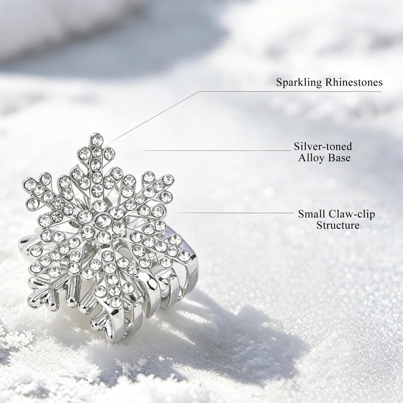 Christmas Snowflake Hair Claw Clips Accessories for Women 6PCS