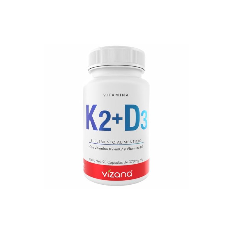 VIZANA NUTRITION | Vitamina K2-MK7 + D3 en Cápsulas HPMC