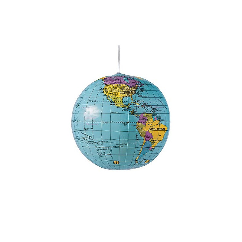 Inflatable World Globe Beach Ball 9"