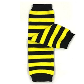 Wrapables® Animals and Fun Colorful Baby Leg Warmers, Stripes Black & Yellow