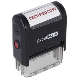 Certified Copy Self Inking Rubber Stamp - Red Ink (ExcelMark A1539)