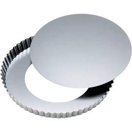 983 Tiger Crown Tart Shape, Silver, 9.4 x 0.9 inches (240 x 23 mm), 240 Steel, Chrome Plated, Round, Pull Out Bottom