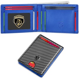 VTLASK Men's Slim Wallet with RFID Blocking:_10Carbon blue