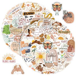 Pack of 100 Inspirational Boho Stickers, Vintage Stickers, Boho Motivational Aesthetic Stickers, Cute Vinyl Stickers for Laptop, Mobile Phones, Skateboard, Luggage