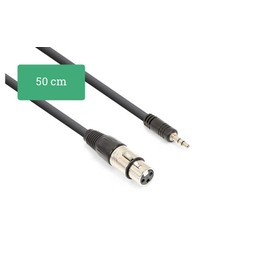 VONYX Professional DJ Signal Cable 0.5m - XLR Female to 3.5mm Stereo Mini Jack Lead with Durable Metal Connectors for Mixers, Audio Interfaces & Live Sound Setups (177.748)