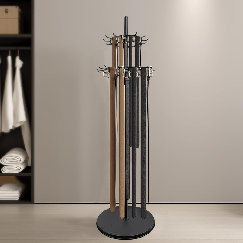GSYUWIH Floor Standing Belt Display Rack, Tie Hook, 66.2in Belt
