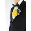 Ansofi Yellow Set of 6 Boutonniere for Best Men Groom