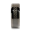 8mm Tungsten Carbide Ring Carbon Fiber Inlay Black Plated Wedding